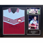 West Ham United FC 1980 Brooking Signed Shirt (Framed)